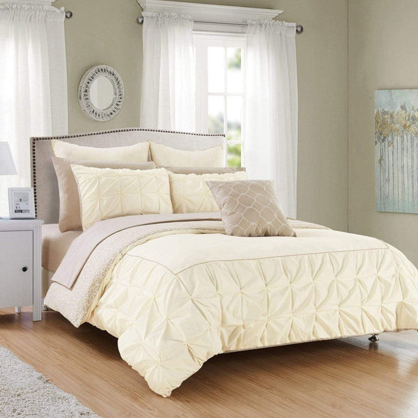 Chic Home Assen 10 Piece Reversible Comforter Set Beige