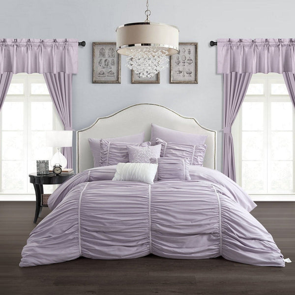 Chic Home Avila 20 Piece Ruffled Comforter Set Lilac