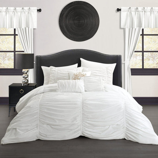 Chic Home Avila 20 Piece Ruffled Comforter Set White