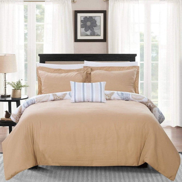 Chic Home Azure 4 Piece Reversible Duvet Cover Set 