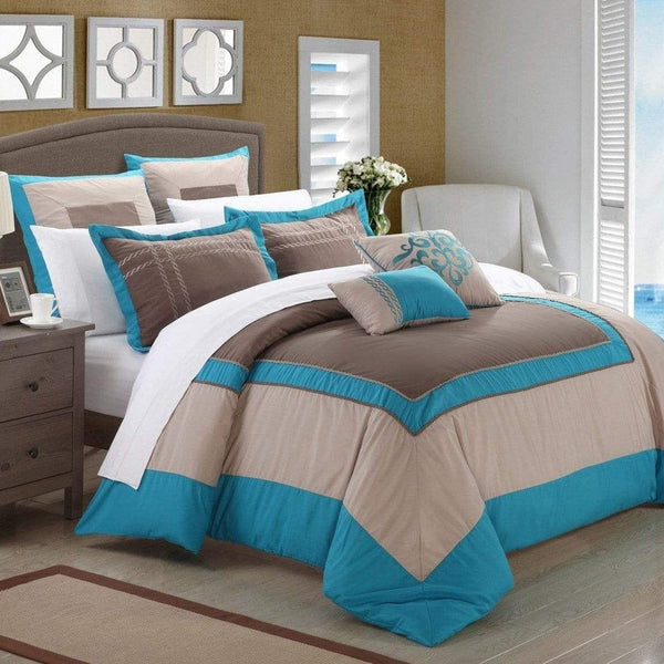 Chic Home Ballroom 11 Piece Hotel Comforter Set Teal