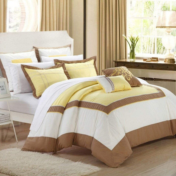 Chic Home Ballroom 11 Piece Hotel Comforter Set Yellow