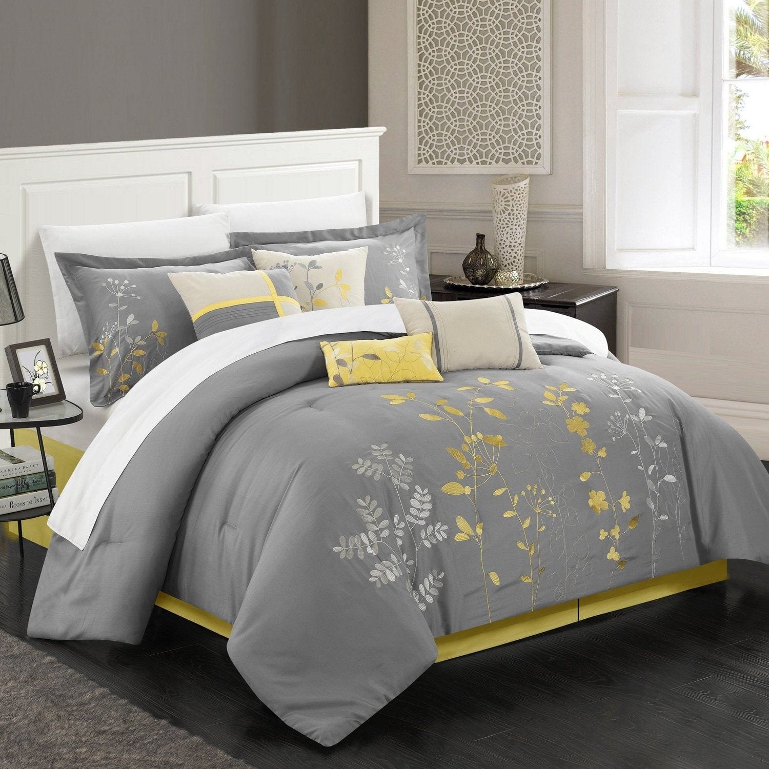 Bliss Garden 8 Piece Floral Comforter Set