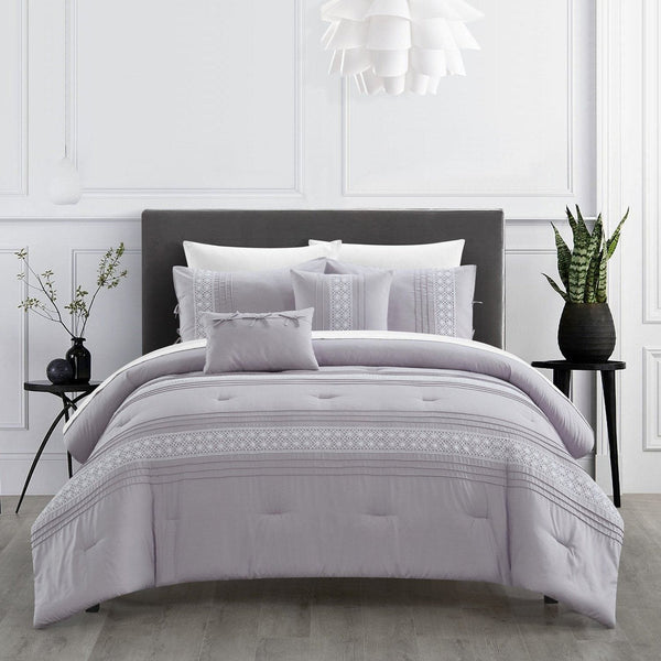 Chic Home Brice 5 Piece Pleated Comforter Set Lilac