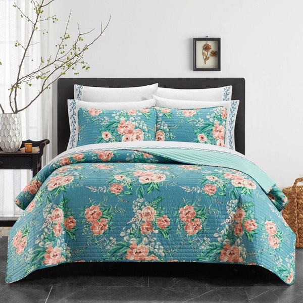 Chic Home Carlotta 9 Piece Floral Quilt Set Twin