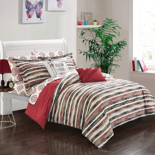 Chic Home Chandler 9 Piece Ikat Comforter Set 