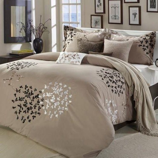 Chic Home Cheila 12 Piece Floral Comforter Set Beige