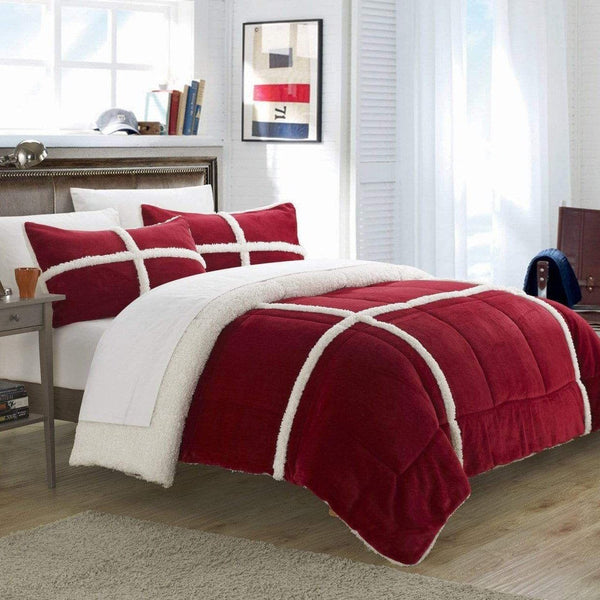 Chic Home Chloe 3 Piece Sherpa Comforter Set 