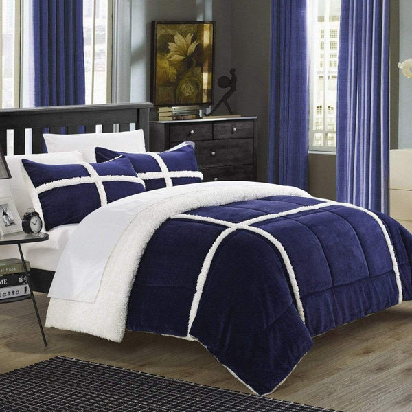 Chic Home Chloe 7 Piece Sherpa Comforter Set 