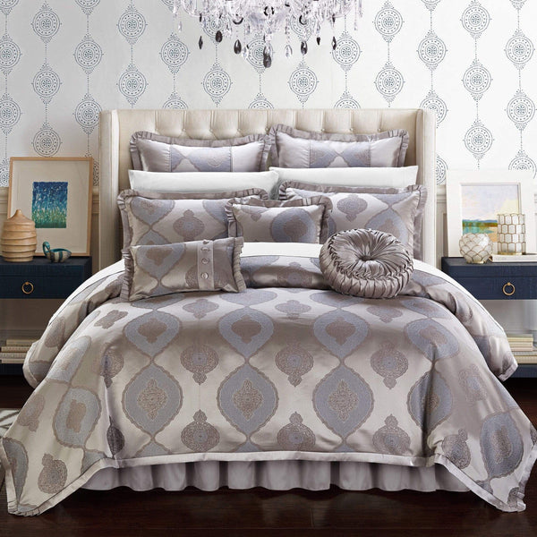 Chic Home Cipriana 9 Piece Jacquard Comforter Set Taupe