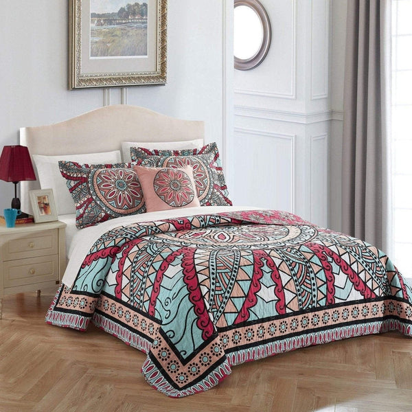 Chic Home Collin 4 Piece Cotton Quilt Set Queen