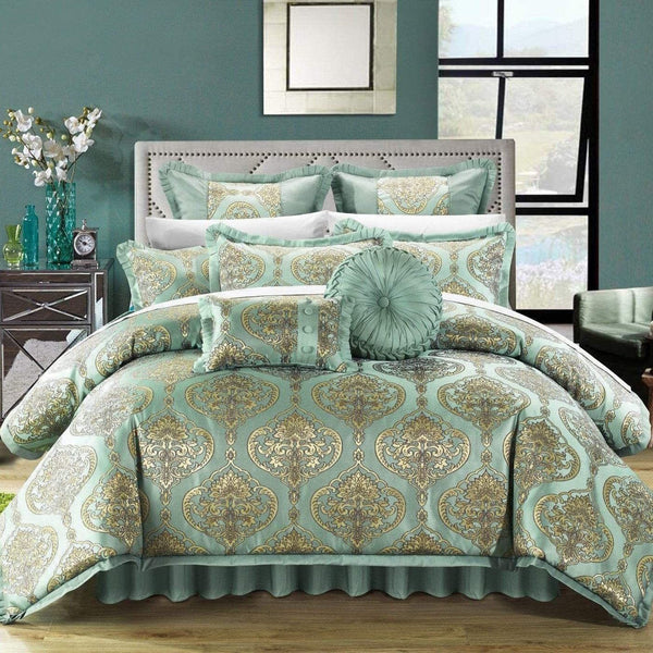 Chic Home Como 13 Piece Jacquard Comforter Set Blue