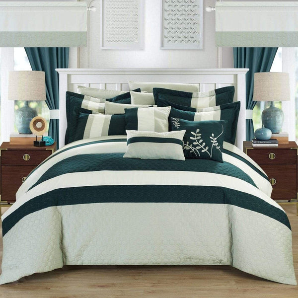 Chic Home Covington 24 Piece Color Block Comforter Set 