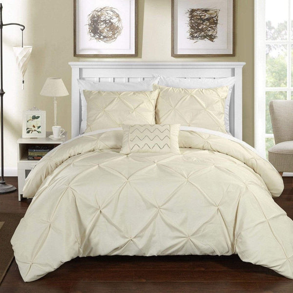 Chic Home Daya 8 Piece Pinch Pleat Duvet Cover Set Beige