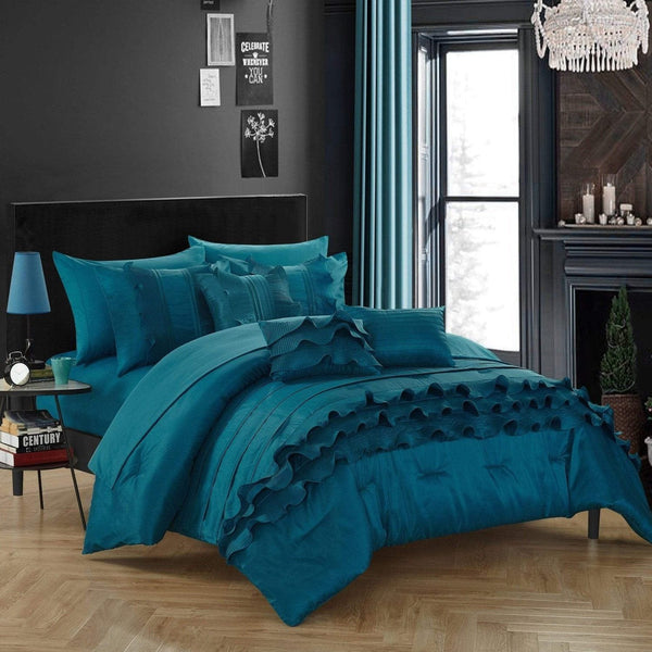 Chic Home Denver 10 Piece Ruffled Comforter Set 