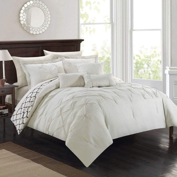 Chic Home Dorothy 10 Piece Reversible Comforter Set Beige