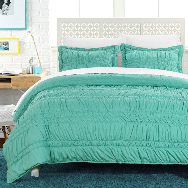 Chic Home Dreamer 3 Piece Ruffled Quilt Set 