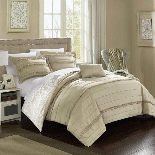 Chic Home Eliza 4 Piece Floral Duvet Cover Set Beige