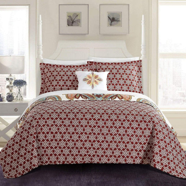 Chic Home Ember 4 Piece Cotton Quilt Set 