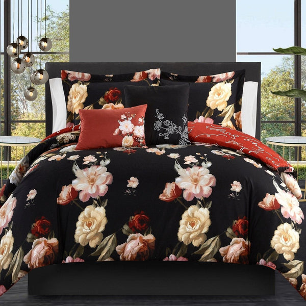 Chic Home Enid 5 Piece Floral Comforter Set Twin