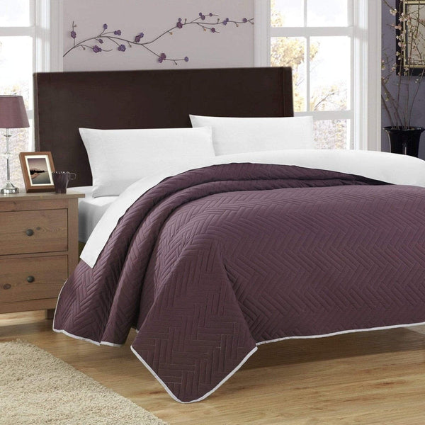 Chic Home Enigma 1 Piece Reversible Quilt Set Plum