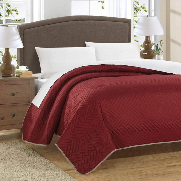 Chic Home Enigma 1 Piece Reversible Quilt Set Red