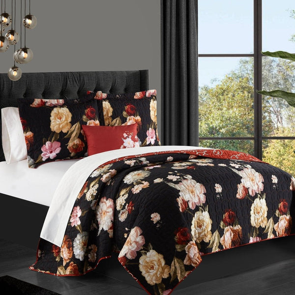 Chic Home Euphemia 8 Piece Floral Quilt Set 