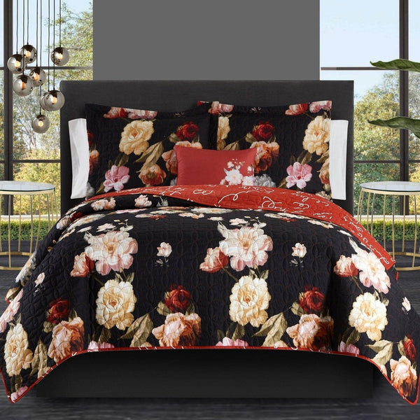 Chic Home Euphemia 8 Piece Floral Quilt Set Twin