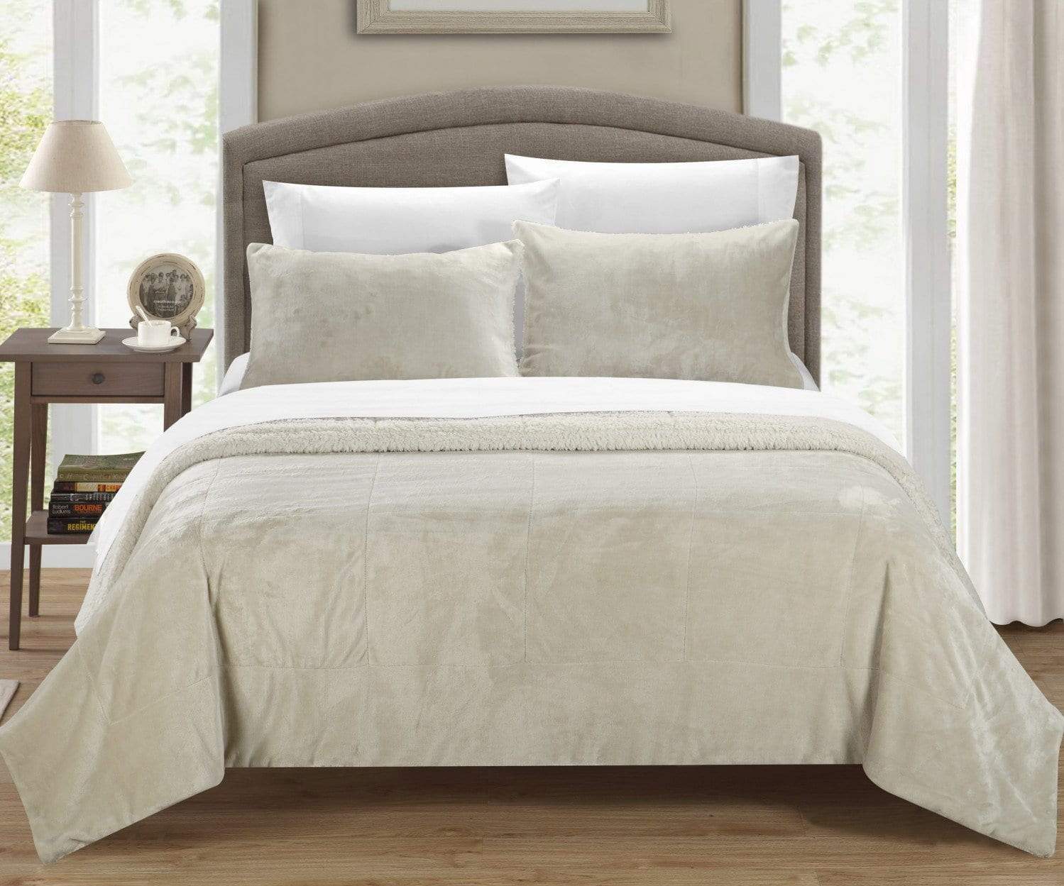 3-Piece Sherpa Flannel Micromink Comforter Set Ultra-Soft