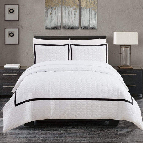 Chic Home Faige 3 Piece Hotel Duvet Cover Set Black