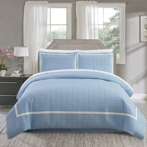 Chic Home Faige 3 Piece Hotel Duvet Cover Set Blue