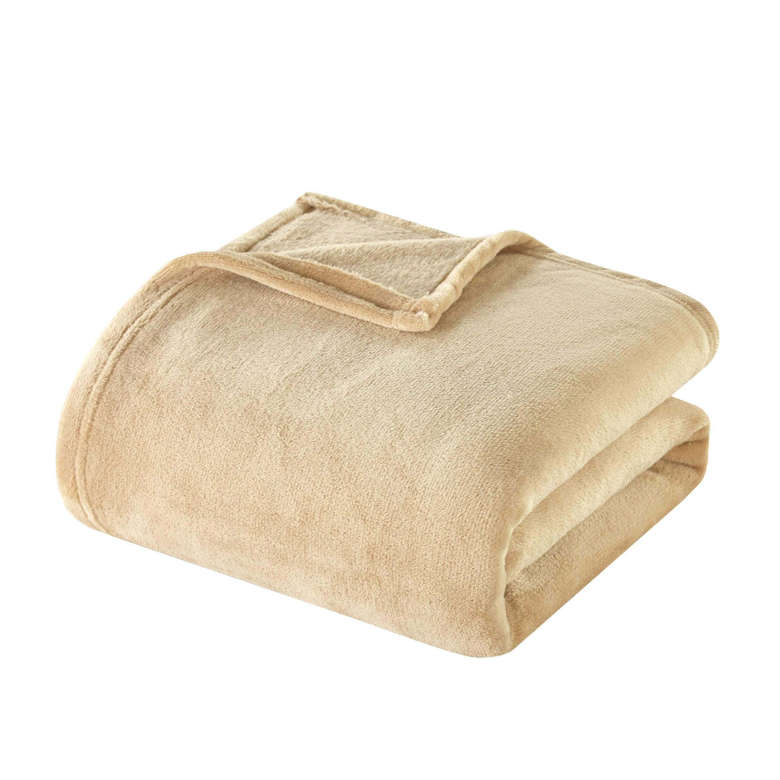 Beige fleece throw discount blanket