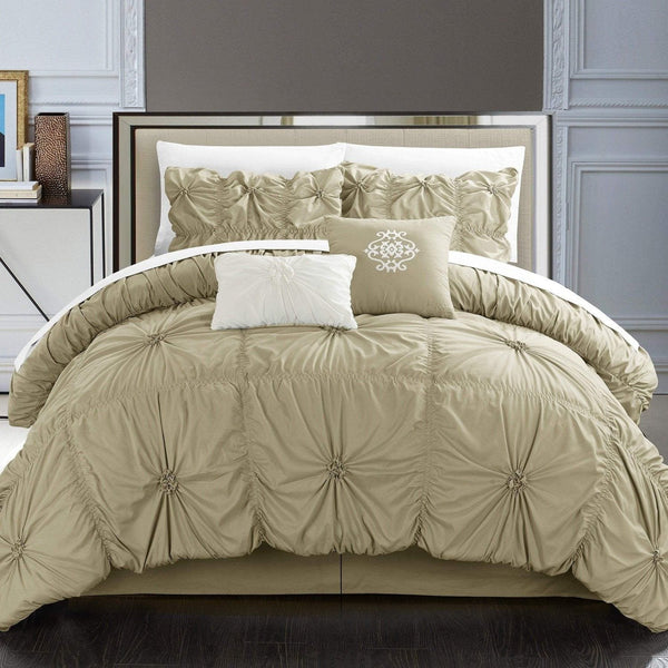 Chic Home Halpert 10 Piece Floral Comforter Set Taupe