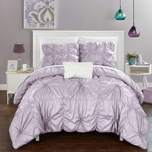 Chic Home Hamilton 4 Piece Floral Duvet Cover Set Lavender