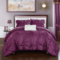 Chic Home Hamilton 8 Piece Floral Duvet Cover Set Purple