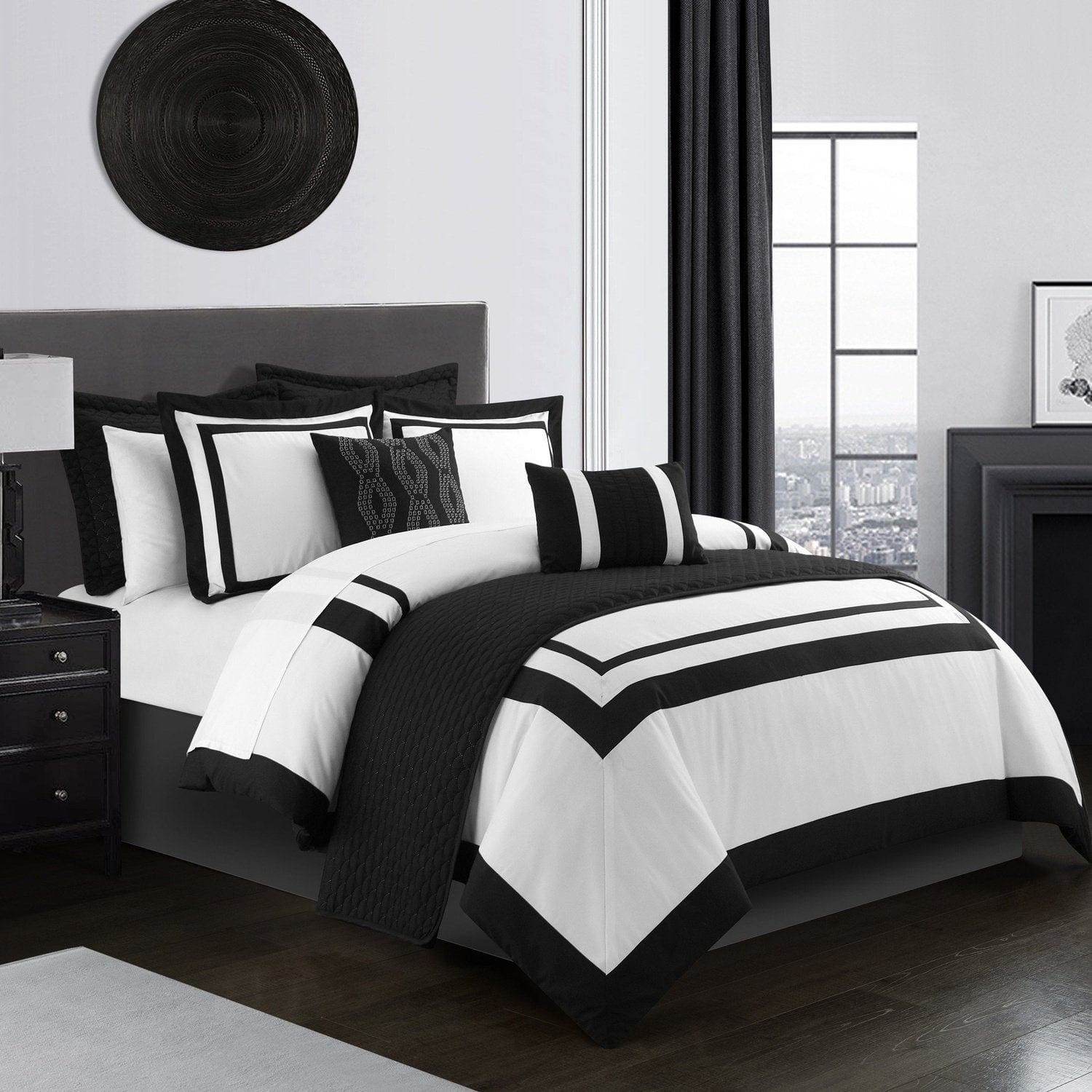 Chic Home Hortense 8 Piece Hotel Comforter And Quilt Set Bedding