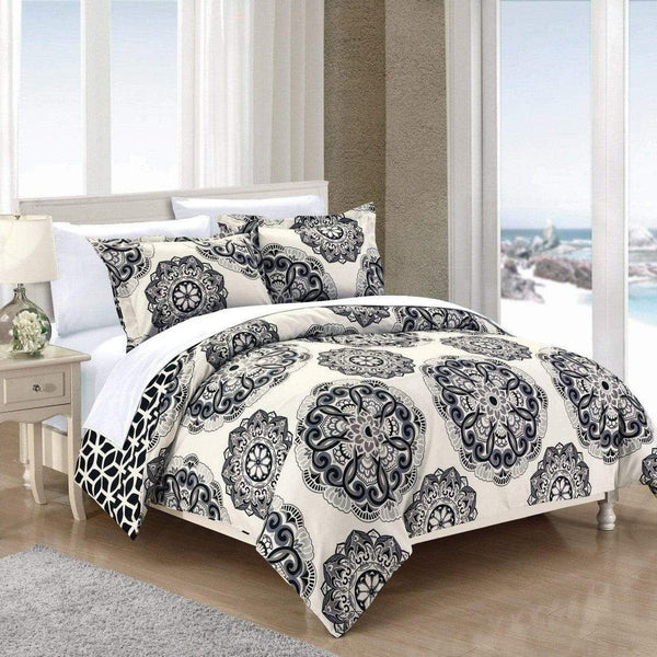 Chic Home Ibiza 3 Piece Boho Duvet Cover Set Black