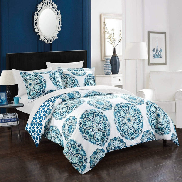 Chic Home Ibiza 3 Piece Boho Duvet Cover Set Blue