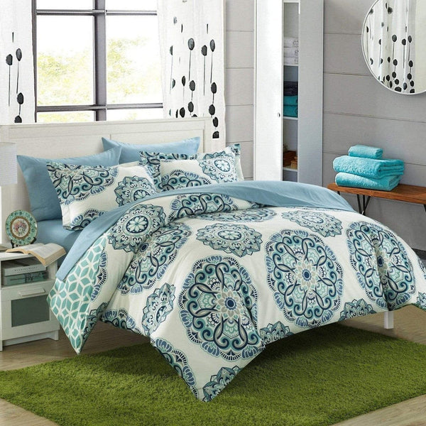 Chic Home Ibiza 3 Piece Boho Duvet Cover Set Green