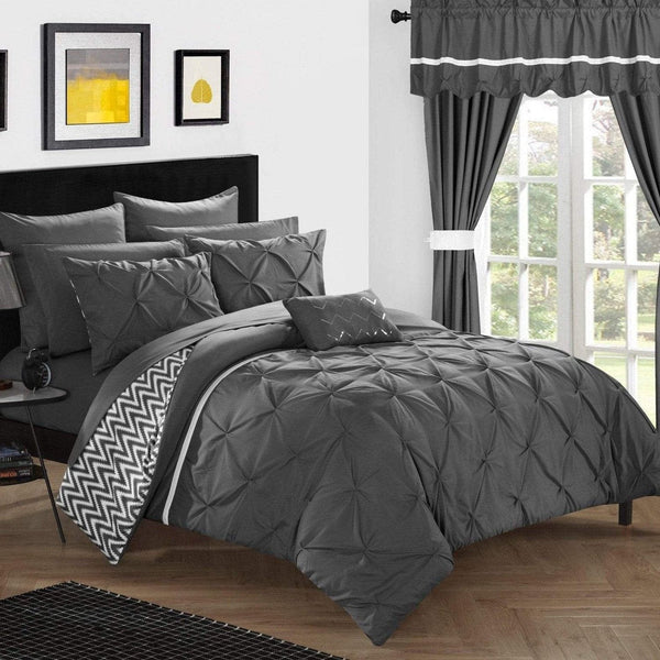 Chic Home Jacksonville 20 Piece Reversible Comforter Set Grey