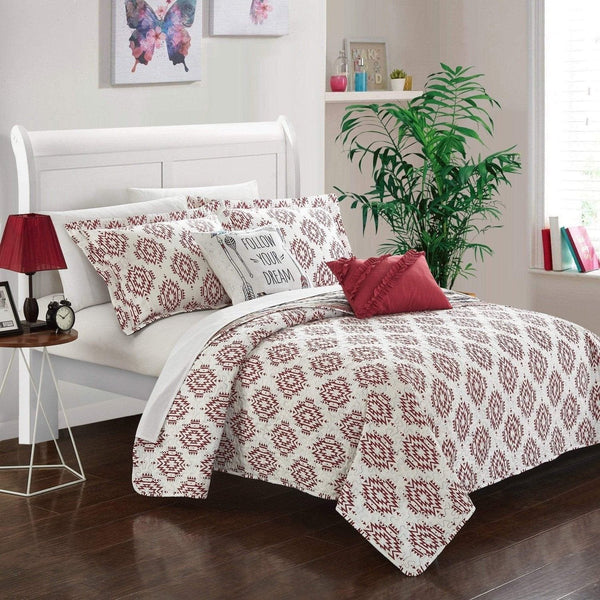 Chic Home Jaden 5 Piece Reversible Quilt Set 