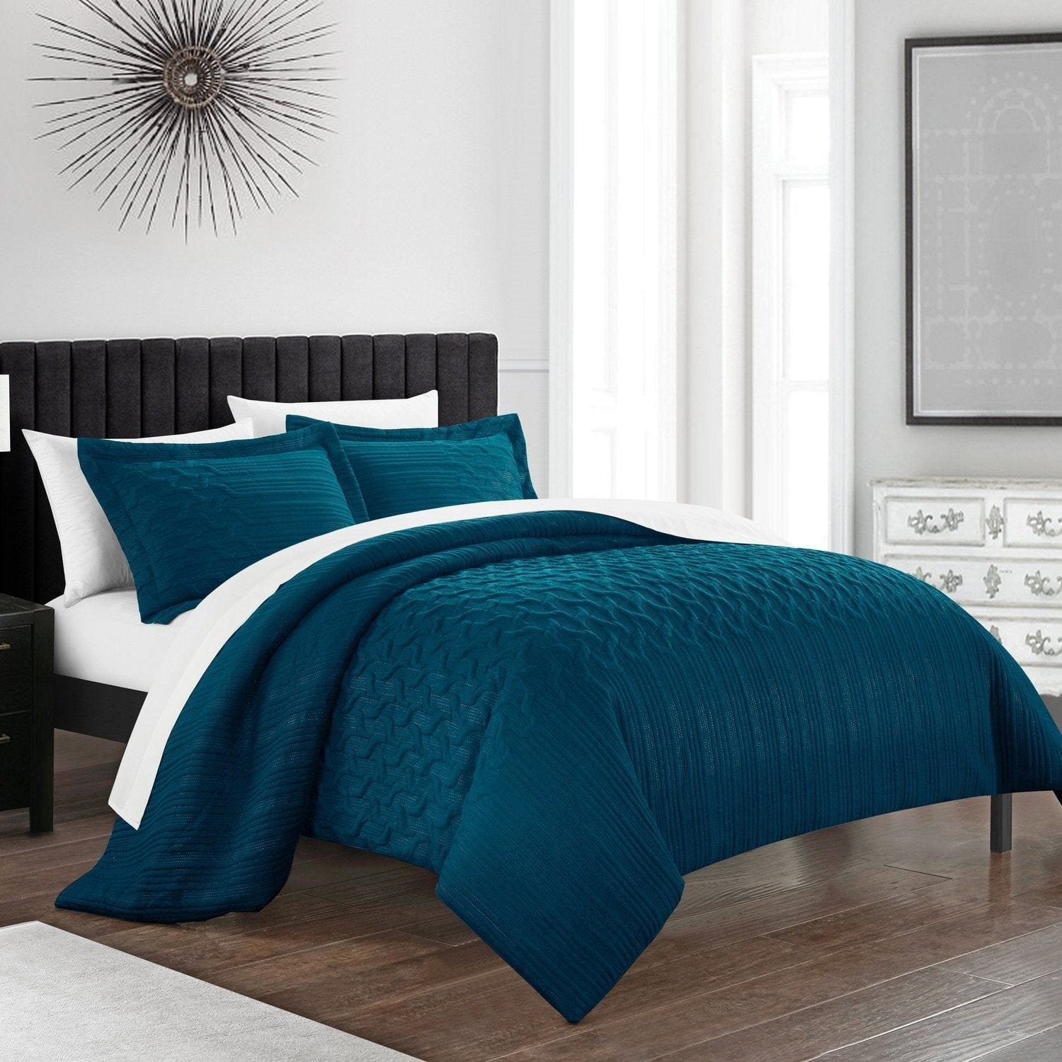 Chic Home Jazmine 3 Piece Geometric Embossed Comforter Set Bedding