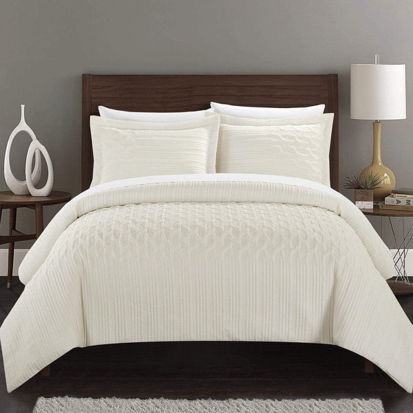 Chic Home Jazmine 7 Piece Embossed Comforter Set Beige