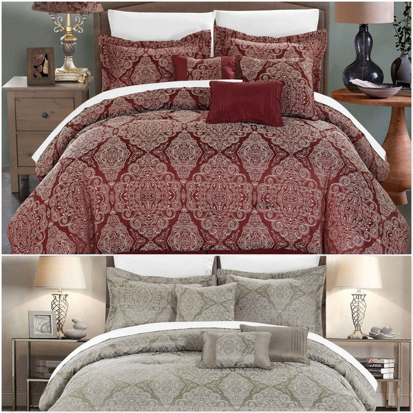 Chic Home Jessica 11 Piece Jacquard Comforter Set 