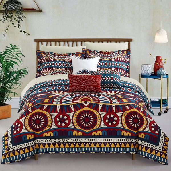 Chic Home Johannesburg 10 Piece Boho Comforter Set Queen