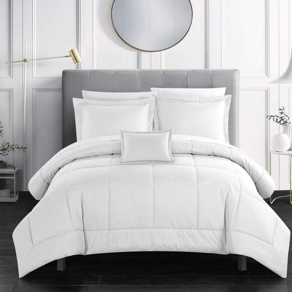 Chic Home Jordyn 8 Piece Stitched Comforter Set White