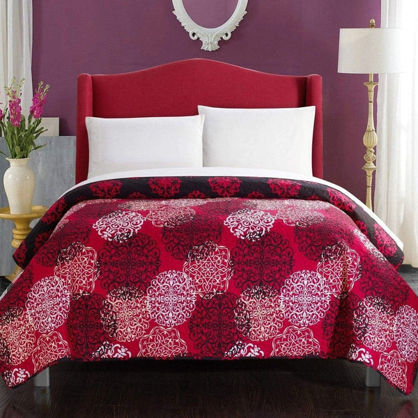 Chic Home Judith 5 Piece Boho Quilt Set Red