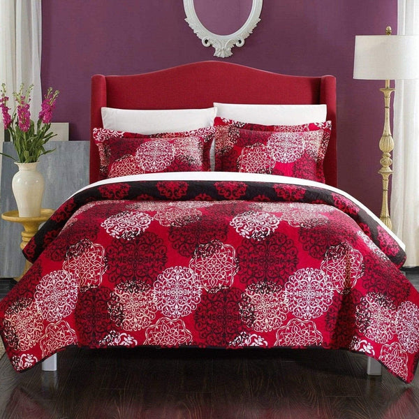 Chic Home Kelsie 7 Piece Boho Quilt Set Red