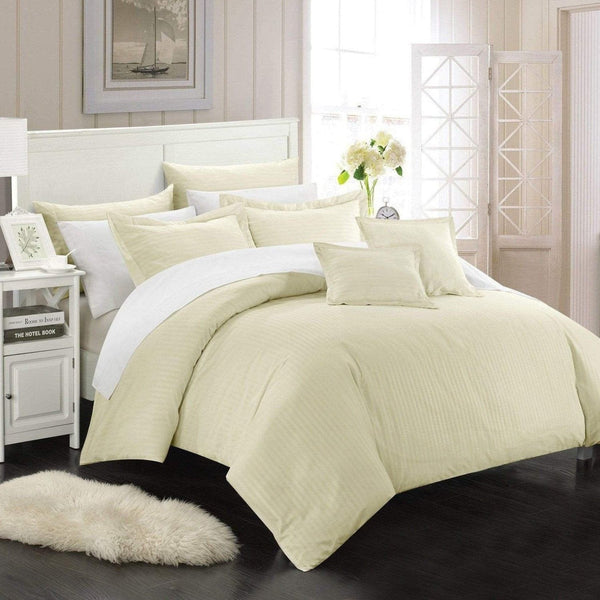 Chic Home Khaya 11 Piece Jacquard Comforter Set Beige