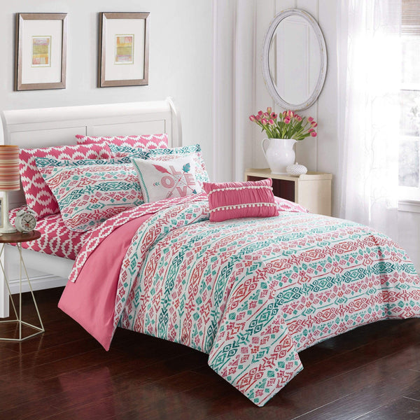 Chic Home Kiernan 9 Piece Striped Comforter Set 